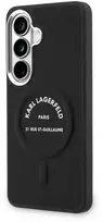 Karl Lagerfeld PU RSG logotipo telefono dėklas su MagSafe laikikliu, skirtas Samsung Galaxy S26+, juodas