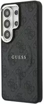 Dėklas Guess PU Leather 4G Gold Frame phone case with MagSafe support for Samsung Galaxy S26 Ultra (S948) juodas