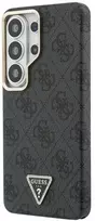 Dėklas Guess 4G Strass Triangle Logo Gold Frame phone case for Samsung Galaxy S26 Ultra (S948) juodas