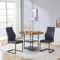 Valgomojo stalas ir kėdės, 107 cm, MDF ir metalas, 2 vnt