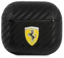 Ferrari FESA3CABK AirPods 3 apsauginis dėklas juoda/juoda On Track PU Carbon