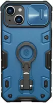 Nillkin CamShield Armor Pro dėklas iPhone 14 Plus su apsauga kamerai, žiedu stovui, mėlynas