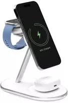 Puro Mag Station Qi2 3-in-1 belaidis įkroviklis, suderinamas su MagSafe - Baltas