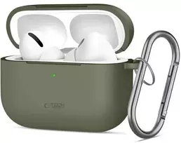 Tech-Protect Silikoninis dėklas su kabliuku, skirtas AirPods Pro - Olivinis