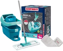 Leifheit grindų valymo kibiras Profi XL Mobile + pakaitinė šluostė Profi XL Superduster
