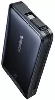 Baseus Nomos 10000mAh 30W Qi2 Power Bank su MagSafe suderinamu stoveliu ir integruotu USB-C kabeliu - juodas