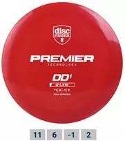 Diskgolfo diskas Distance Driver Q-LINE PREMIER DD1 Raudona