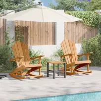 Adirondack supama kėdė 2 vnt. Ruda Tikmedžio medienos masyvas