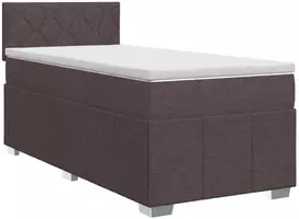 Spyruoklinė lova su čiužiniu Tamsiai rudas 90 x 200 cm Audinys