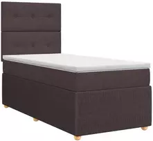 Spyruoklinė lova su čiužiniu Tamsiai rudas 80 x 200 cm Audinys