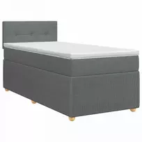 Spyruoklinė lova su čiužiniu Tamsiai pilka 80 x 200 cm Audinys