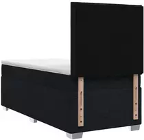 Spyruoklinė lova su čiužiniu Juoda 90 x 200 cm Audinys