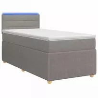 Spyruoklinė lova su čiužiniu Taupe 80 x 200 cm Audinys