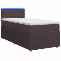 Spyruoklinė lova su čiužiniu Tamsiai rudas 80 x 200 cm Audinys