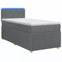 Spyruoklinė lova su čiužiniu Tamsiai pilka 80 x 200 cm Audinys
