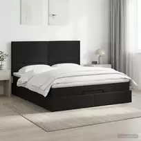 Reguliuojama lova su čiužiniu Juoda 180 x 200 cm Audinys