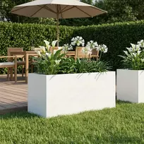 Sodo vazonas Balta 80 x 40 x 40 cm Šaltai valcuotas plienas