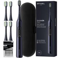 "SpinelCare SmileOn PRO Black" dantų šepetėlis + dėklas + 4 juodi antgaliai