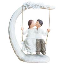 Įsimylėjėlių poros figūrėlė romantiška rankų darbo 23cm dovana dekoracija — dovana metinėms, svetainės dekoracijos, dervos figūrėlės, dovana porai, vestuvių dekoracijos, romantiškas interjeras, suvenyras įsimylėjėliams