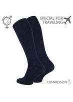 Kelioninės kompresinės kojinės iki kelių, unisex, mėlynos