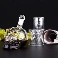 Stiklai, puodeliai, ąsočiai,Skull Shot akinių rinkinys | 350/550 ml vyno butelis su 6 kaukolės taurėmis spalvotiems gėrimams, 350 ml