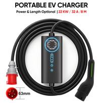 Elektromobilių Nešiojamas įkroviklis EV charge Junsun - 22kW 32A 3 Tipo 8.0M