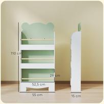 Vaikiška knygų lentyna 55x15x110 cm žalia MDF