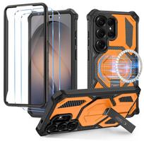 Tech-Protect MagBlast MagSafe dėklas + Grūdinto stiklo 2-pack Samsung Galaxy S26 Ultra - Juodas ir Oranžinis