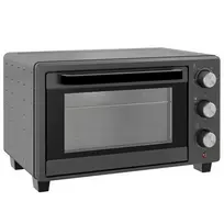 Mini Orkaitė 21L | 1400W, 60 min Laikmatis, Reguliuojama Temperatūra 100–230 °C, Su Kepimo Skardomis ir Vieliniu Stovu, Nerūdijančio Plieno, Pilka