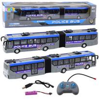 Policijos autobusas valdomas pultu Lean Toys 1:32, pilkas