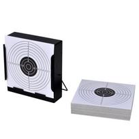Taikinių laikiklis - šratų gaudyklė, 14 cm + 100 popierinių taikinių, Juoda