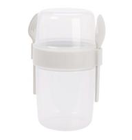 Sandari pietų dėžutė 1,1 l su stalo įrankiais, BPA Free, skaidri