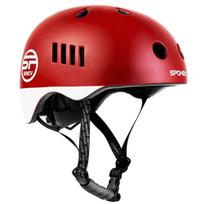 Riedutininko šalmas Spokey Pumptrack, raudonas/baltas, 58-61 cm