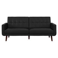 Juodos spalvos iš dirbtinės odos sulankstoma sofa 200 cm Nola – Støraa