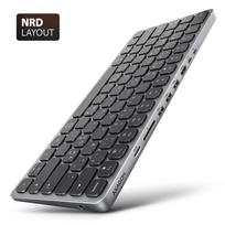 AXAGON HMC-KB-NRD USB-C 5Gbps KEYBOARD (US) 9-in-1 hub - NORDIC. HDMI, PD, and 3 USB-A ports. USB-C cable, 60 cm.