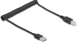 Delock Spiral cable EASY-USB 2.0 Type-A plug to USB Type-B