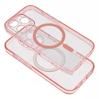OEM Case for Samsung S25 PLUS Clear Mag Cover compatible with MagSafe, pink glitter