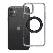 OEM Frame Circle Stand phone case with stand and MagSafe support for iPhone 11 black
