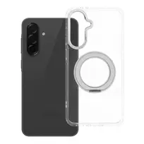 OEM Frame Circle Stand phone case with stand and MagSafe support for Samsung Galaxy A36 5G (A366) transparent