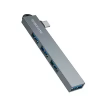 Borofone Adapter HUB FH1A 4-in-1 - Type-C to 3x USB 2.0 + USB 3.0 - grey