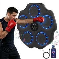 Elektroninis Bokso Taikinys „Bluetooth“ Muzikinė Bokso Mašina Su Led — Bokso Įranga, Kardio Treniruotės Namuose, Bokso Aksesuarai, Sieninė Bokso Kriaušė, Dovana Paaugliui, Treniruoklis, Koordinacijos Treniruotė, 44x41x5 cm