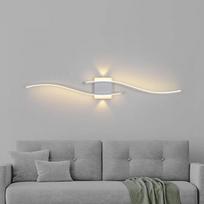 Modernus LED sieninis šviestuvas, banguotas, baltas, 3000K, 120 cm
