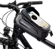 Wozinsky dviračio tašytė ant rėmo, šarvuota, su kišene telefonui, 1.7 l - juoda