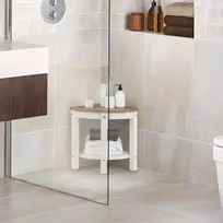 Costway Kampinis dušo suoliukas su lentyna HDPE