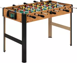 Koduva Stalo futbolo rinkinys, 2 kamuoliukai, neslystančios rankenos, rudos ir juodos spalvos, MDF, 118 x 104 x 69 cm