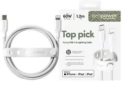Panzer Glass PanzerGlass Racing data transfer and charging cable | USB-C to Lightning | 60W | 1.2m | sidabrinis, baltas