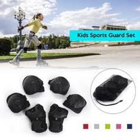 Lixada 6PCS Brace Kids Youth Cycling Roller Skating Skateboard Elbow Knee Hands Wrist Safety Protecti rožinė