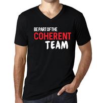 Men’s Vintage Tee Shirt Graphic T Shirt V Neck Be Part of The Coherent Team Deep Black White Text XXL juoda