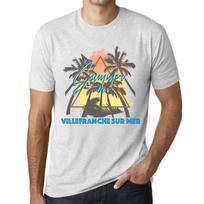 Men’s Vintage Tee Shirt Graphic T Shirt Summer Triangle Villefranche Sur Mer Vintage White XS baltos spalvos nuo blyksnio