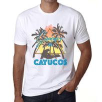 Men’s Vintage Tee Shirt Graphic T Shirt Summer Triangle Cayucos White XS balta
